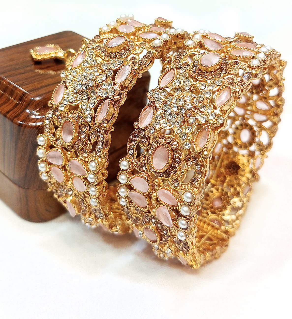 "Exquisite Silver Crystal Bangles with 6 variant color"