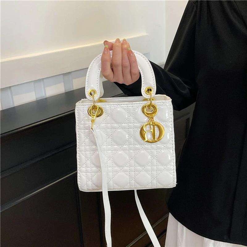 Quilted Mini Handbag with Gold Hardware –  Elegant Colors |  Mini Handbag & Top Handle Style