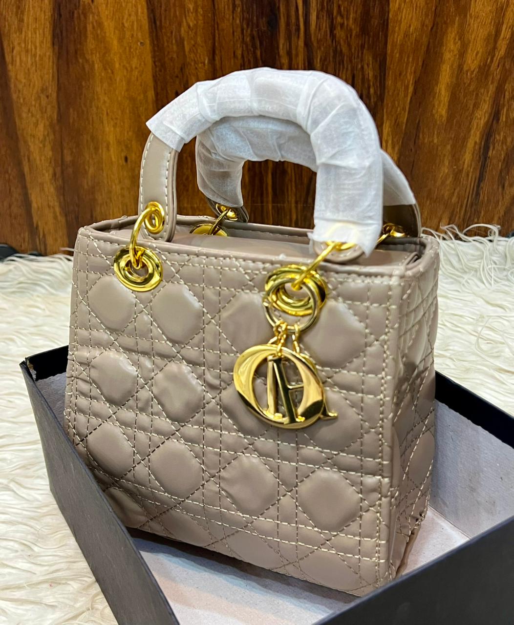 Quilted Mini Handbag with Gold Hardware –  Elegant Colors |  Mini Handbag & Top Handle Style