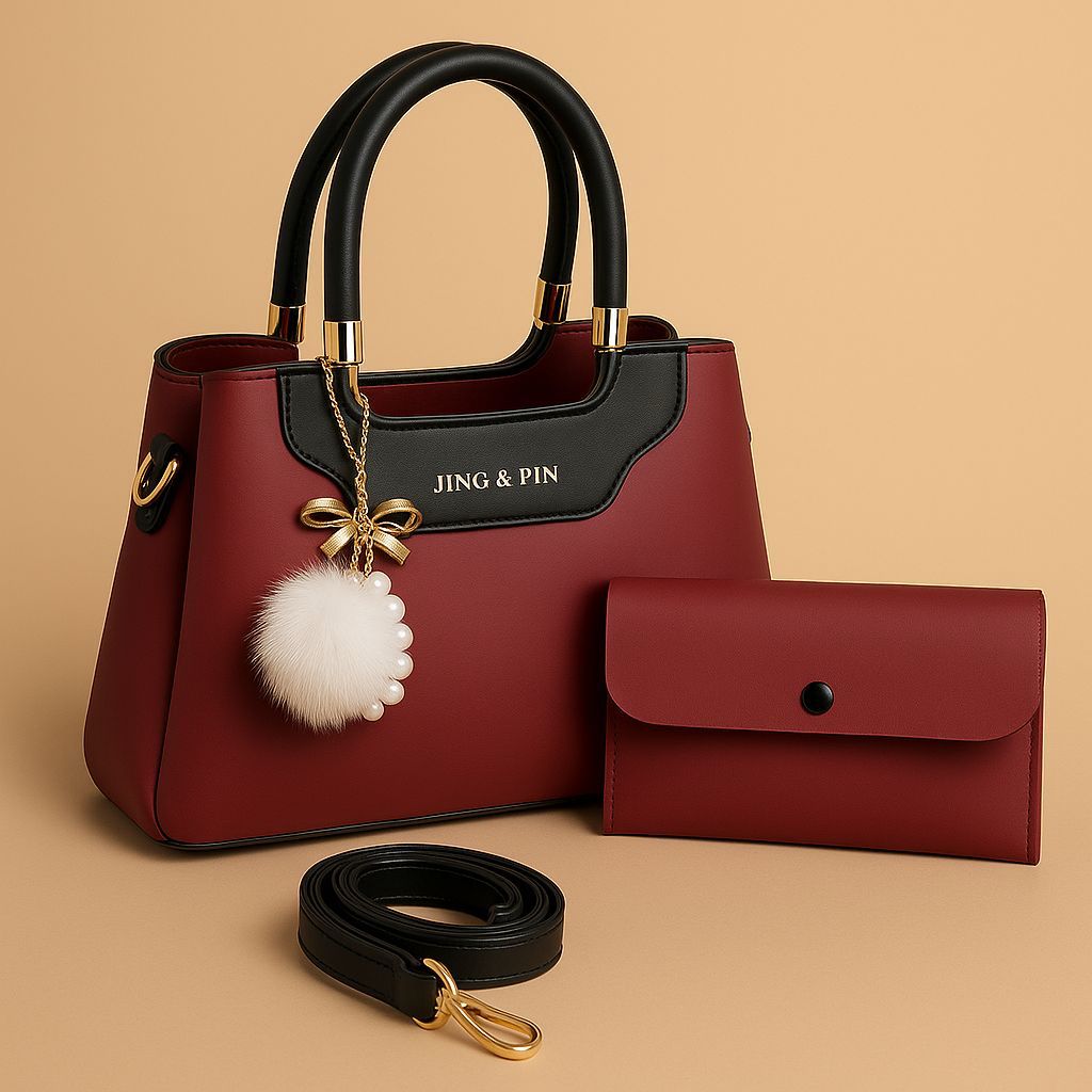 Women's Designer Handbag Set – Elegant Hand Bag, Shoulder Bag & Purse by zembique.store "