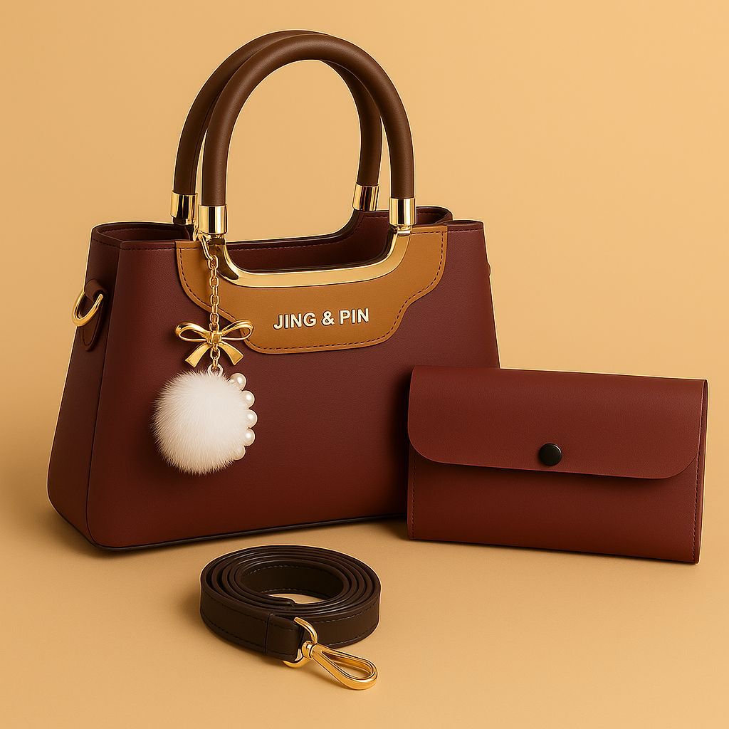 Women's Designer Handbag Set – Elegant Hand Bag, Shoulder Bag & Purse by zembique.store "
