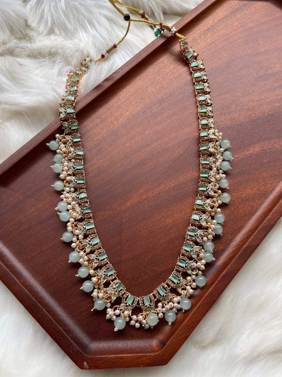 Pastel Pink Stone Mala Necklace – Bridal & Festive Wear with 5 variant colors