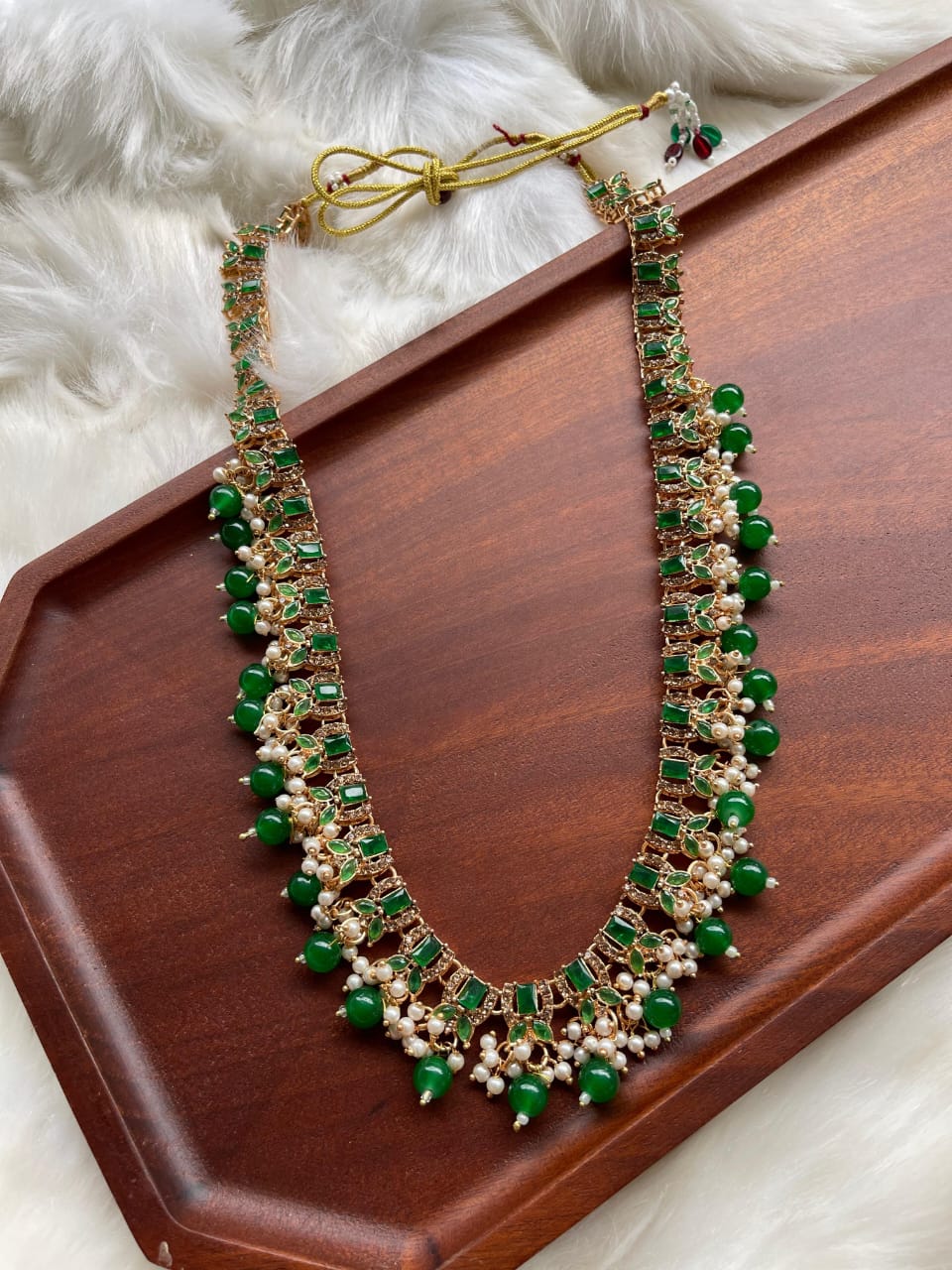 Pastel Pink Stone Mala Necklace – Bridal & Festive Wear with 5 variant colors