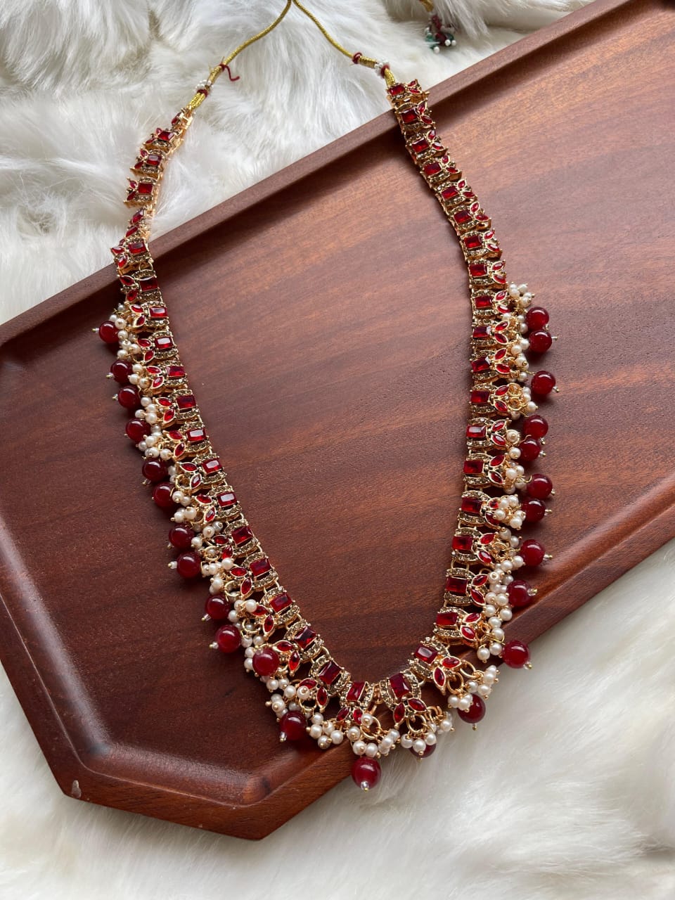 Pastel Pink Stone Mala Necklace – Bridal & Festive Wear with 5 variant colors