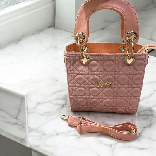 "Quilted Mini Handbag with Gold Hardware – 10 Elegant Colors |  Mini Handbag & Top Handle Style"