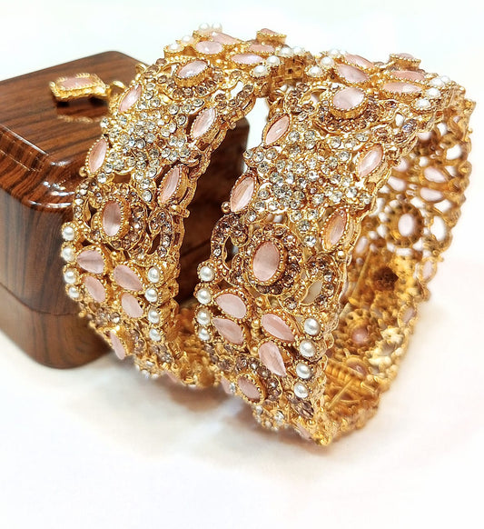 "Exquisite Silver Crystal Bangles with 6 variant color"