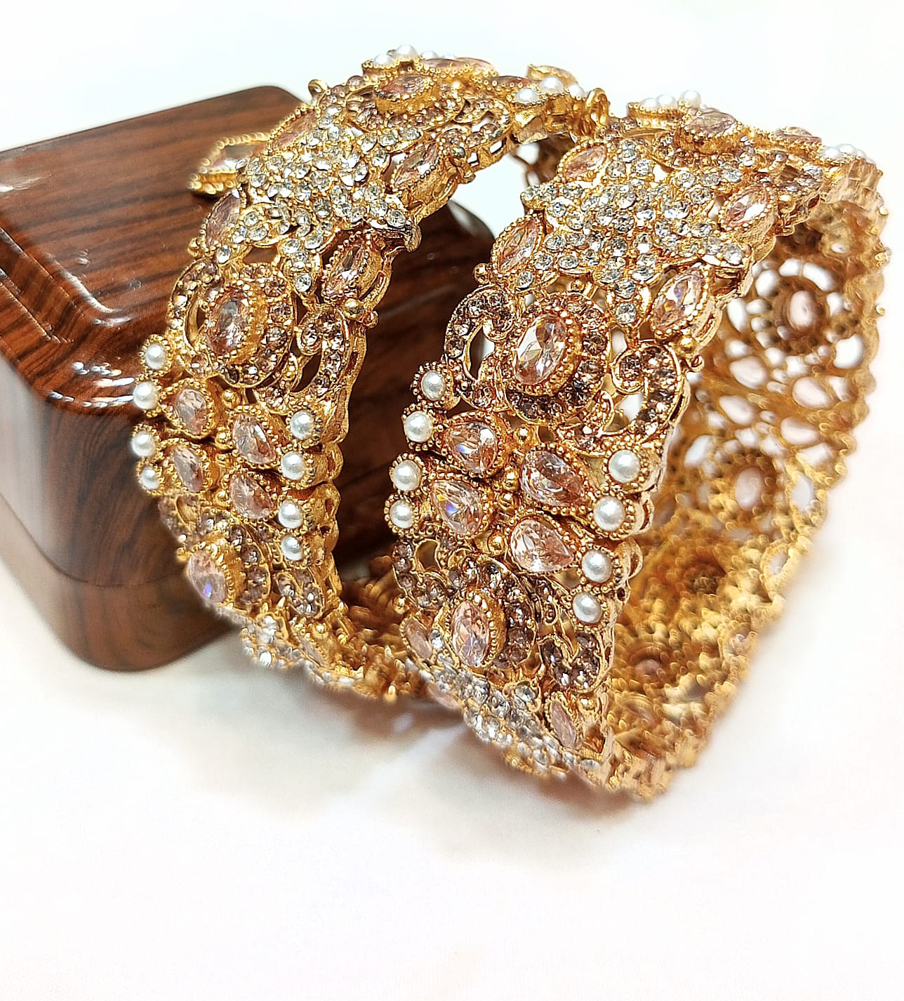 "Exquisite Silver Crystal Bangles with 6 variant color"