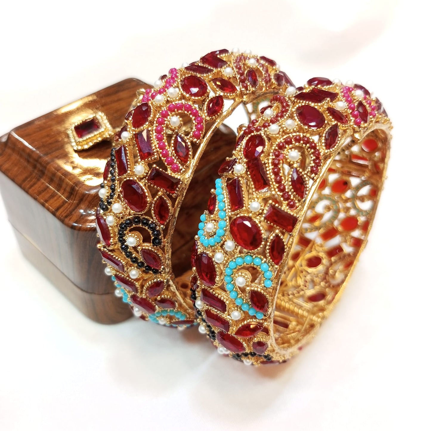 Colorful Elegance Metal Bangle Traditional Indian Wedding Wear Party & Festive Wear Jewelry